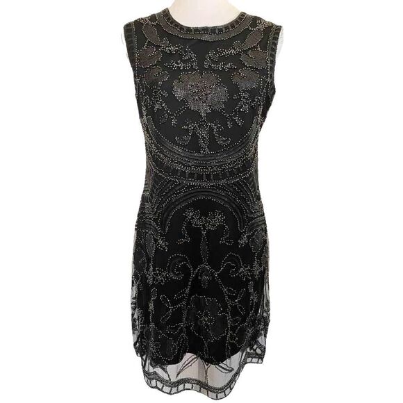 Main Strip Dresses & Skirts - 𝅺main Strip Beaded Sequin Dress Black Sleeveless Size L New With Tags
